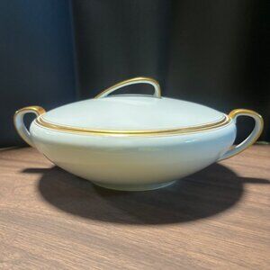 Noritake Bradford Covered Serving Bowl Gold Trim Vegetable Bowl Vintage 1950s